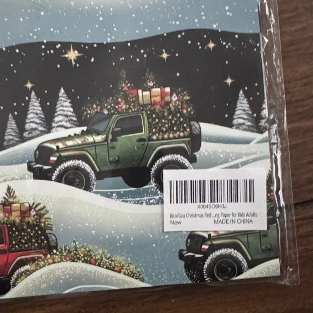 Christmas Jeep Wrapping Paper 4 Jumbo sheets